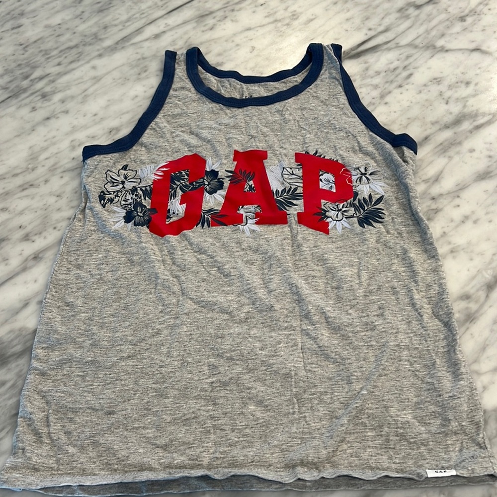 Gap Kids Tank Top Hawaiian Aloha Tropical Medium 8 Grey
